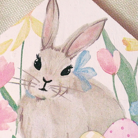Hand Crafted Easter Bunny Wood House Decor/Tiered Tray Decor/Mini Wood Sign - Picture 5 of 5